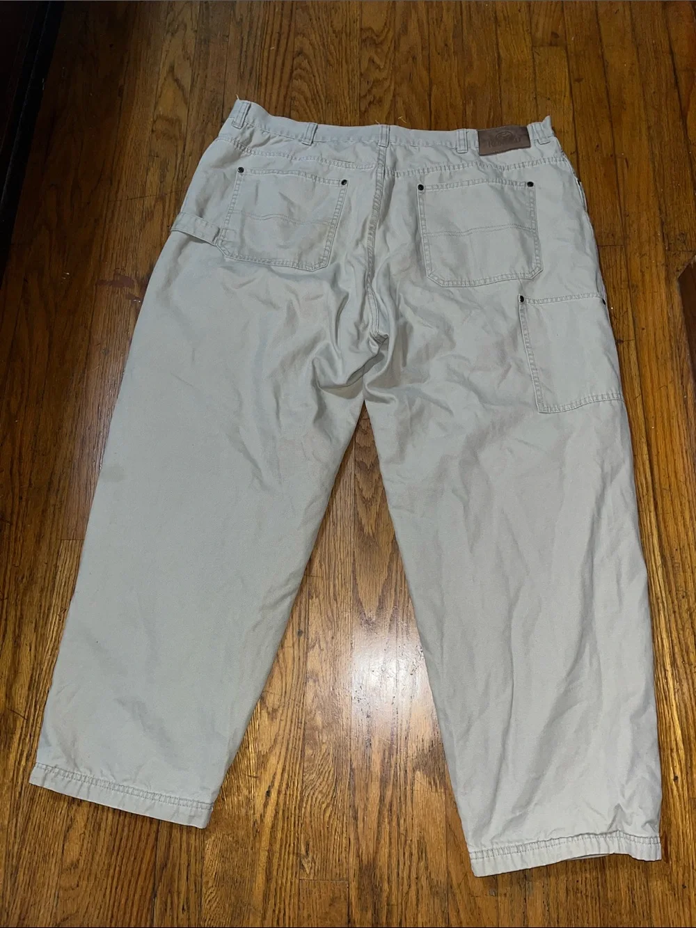 RedHead Flannel Lined Men's Casual Khaki Cargo Work Pants - Light Beige Size 42
